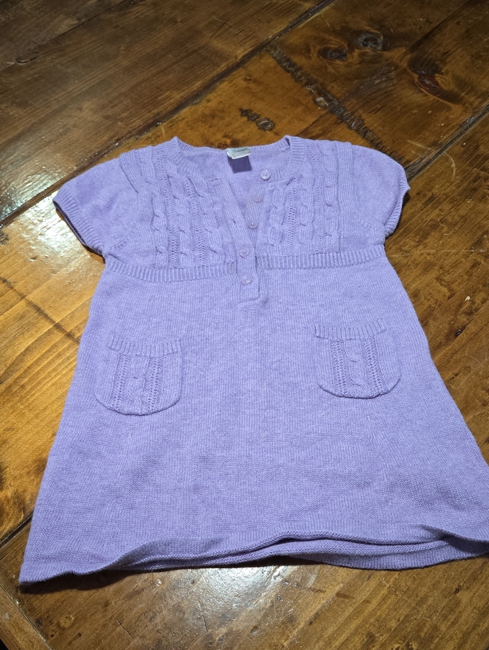 GAP Lavender Short-Sleeve Cable Knit Dress